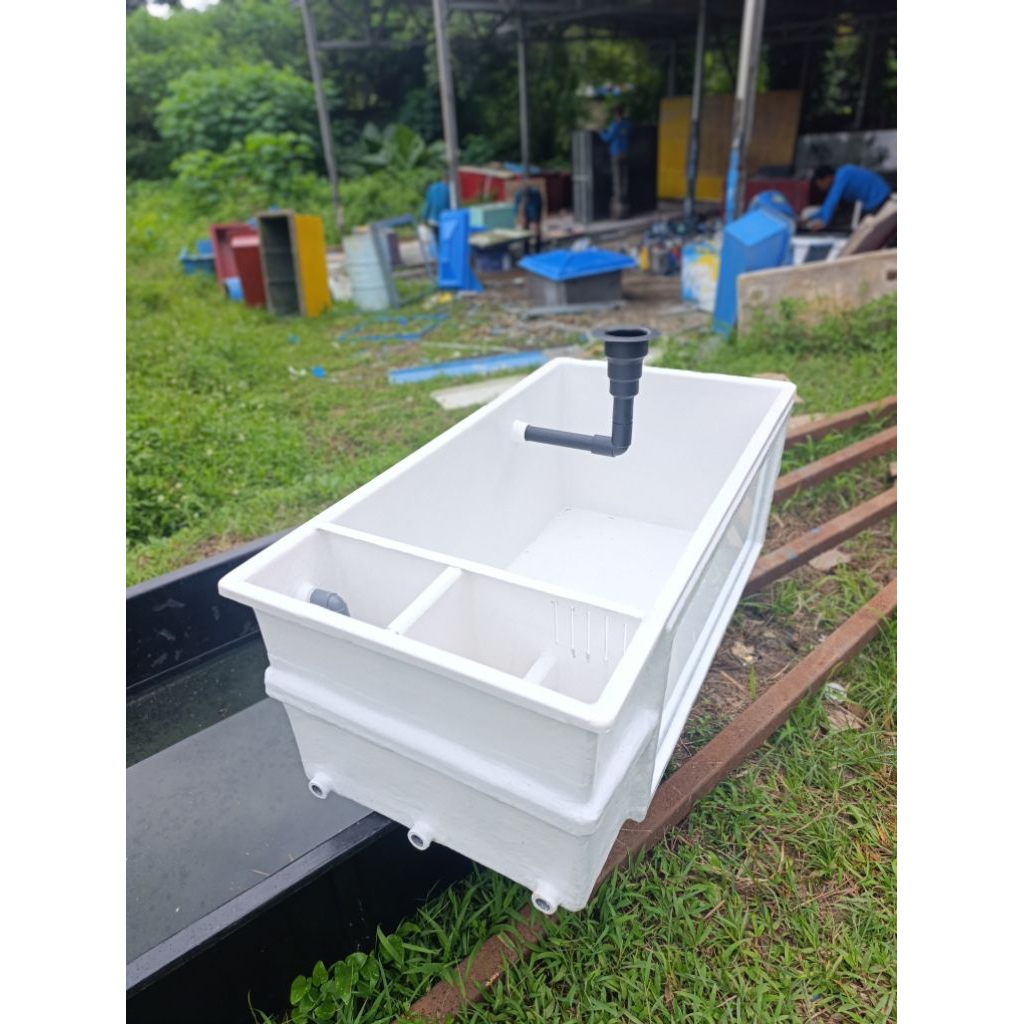 Kolam Ikan Fiber Combinasi Kaca Ukuran 140x80x60 cm_Aquarium/kolam ikan Fiberglass