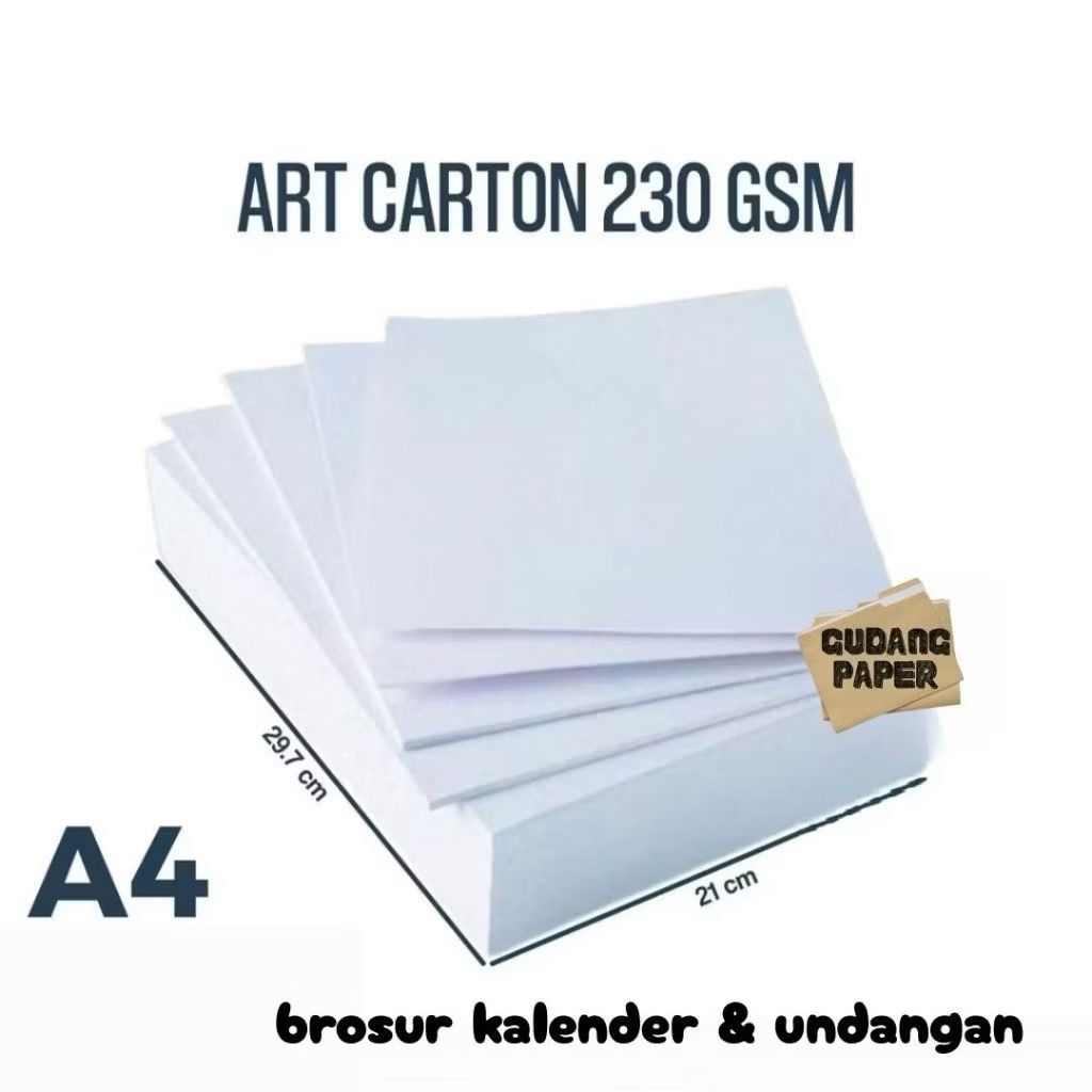 Art Carton 230 gsm A4 isi 100 Lembar / Kertas Art Carton 230 Gsm A4