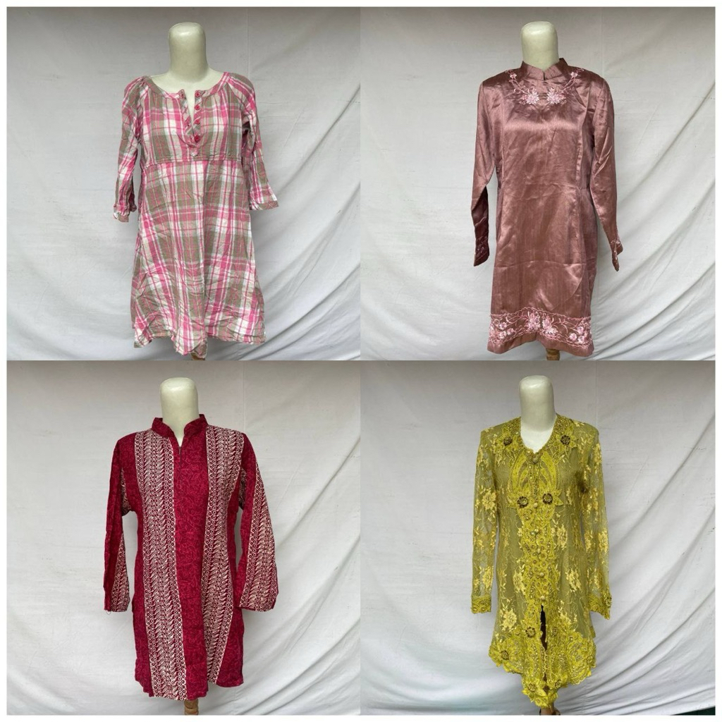 (Katalog 183) Tunik Kotak Wanita Lengan Panjang Tunik Kotak Wanita Tunik Kotak Wanuta Jumbo Oversize