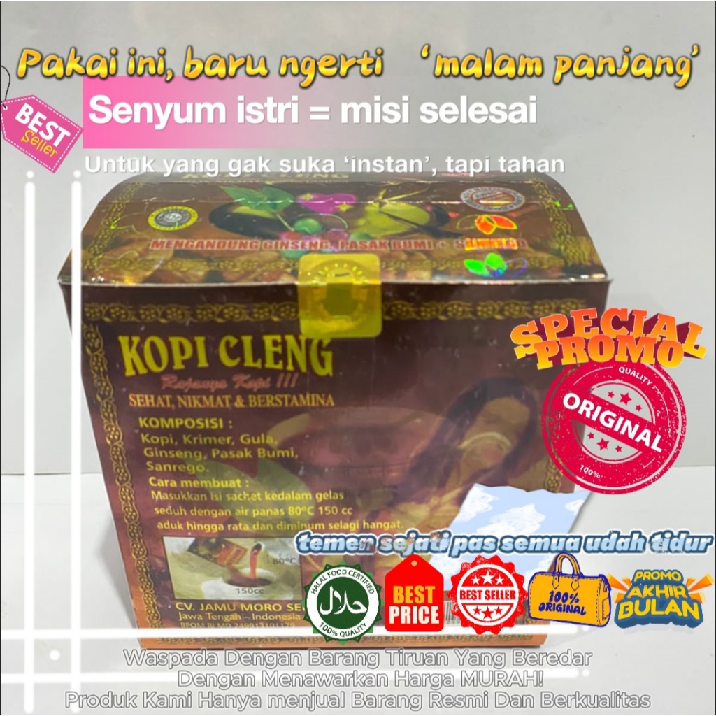 10 Sachet Kopi Cleng Original - Membantu Meningkatkan Stamina