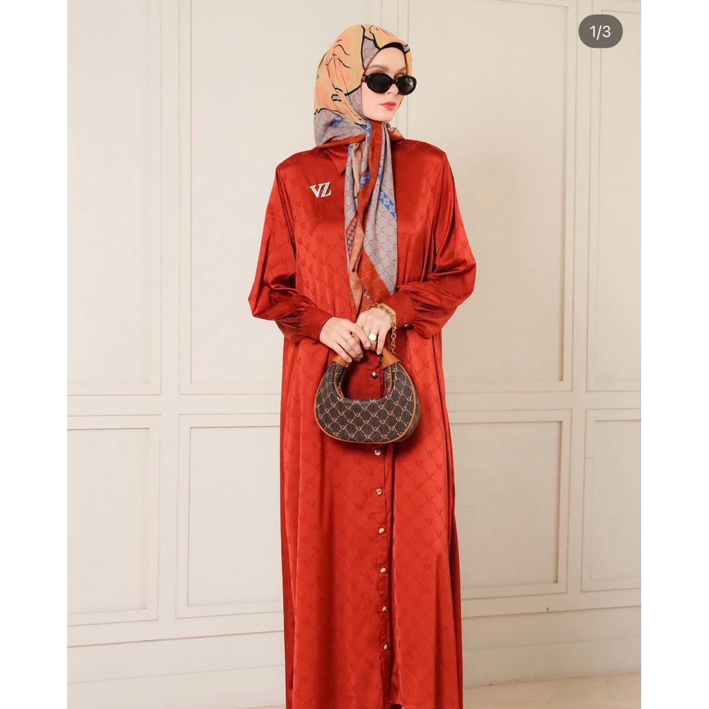 VIVI ZUBEDI NEW MONOGRAM SIGNATURED DRESS TERRACOTA