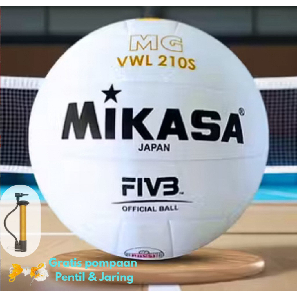 Bola Voli Mikasa MG - VWL 210S super premium size 5 , Free Pompaan pentil dan jaring