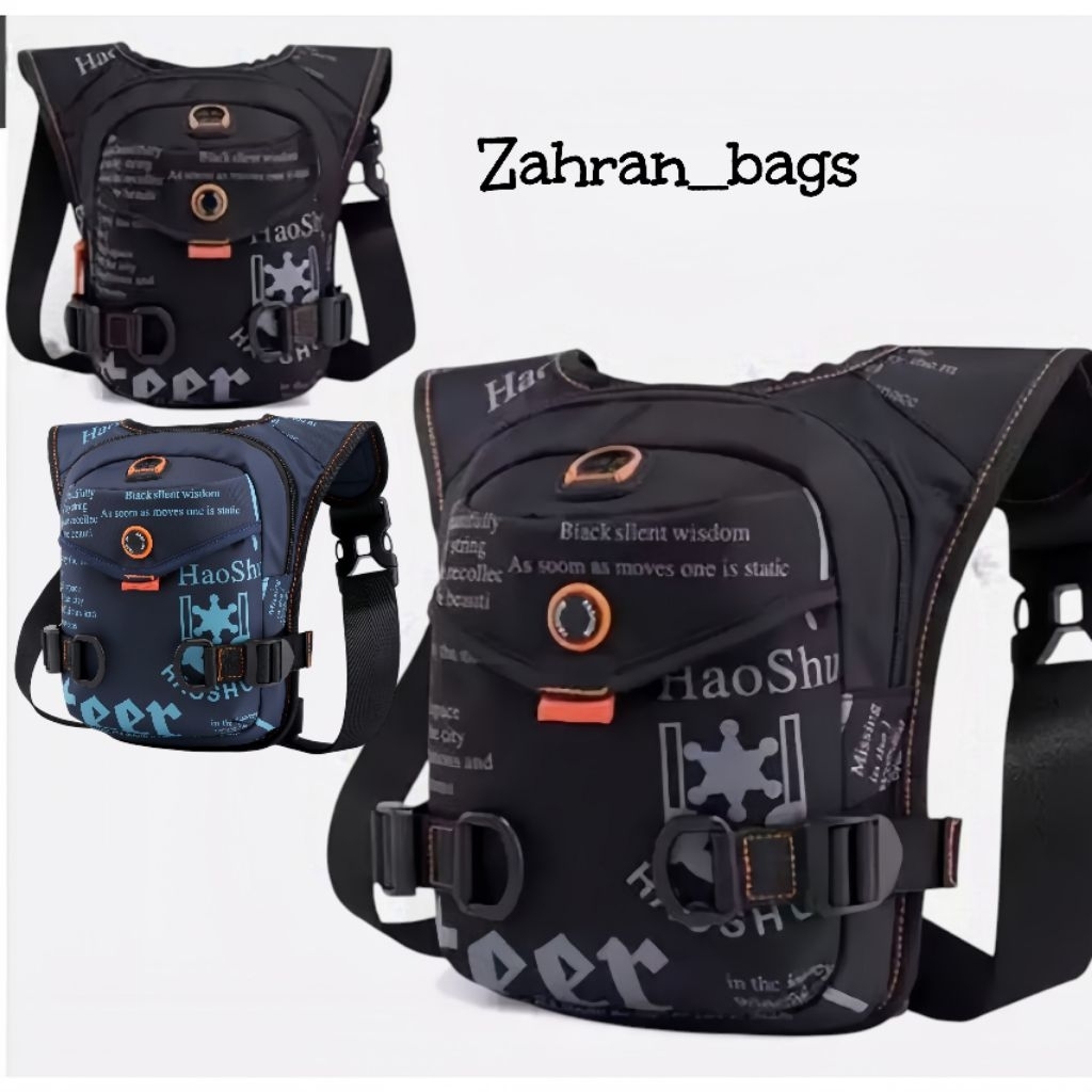 Tas Selempang Pria Haoshuai - Tas Pinggang Cowok Anti Air, Model Korea Simpel