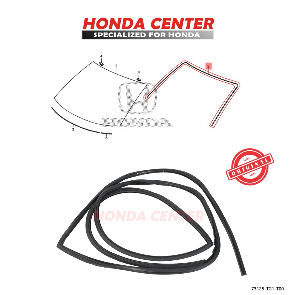 karet kaca depan Honda jazz brio mobili original