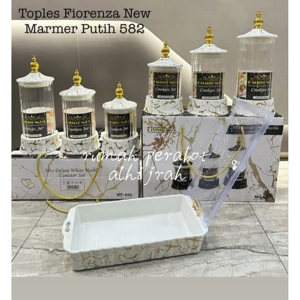 Toples Kaca Fiorenza Marble Set 3 Pcs (ORIGINAL)
