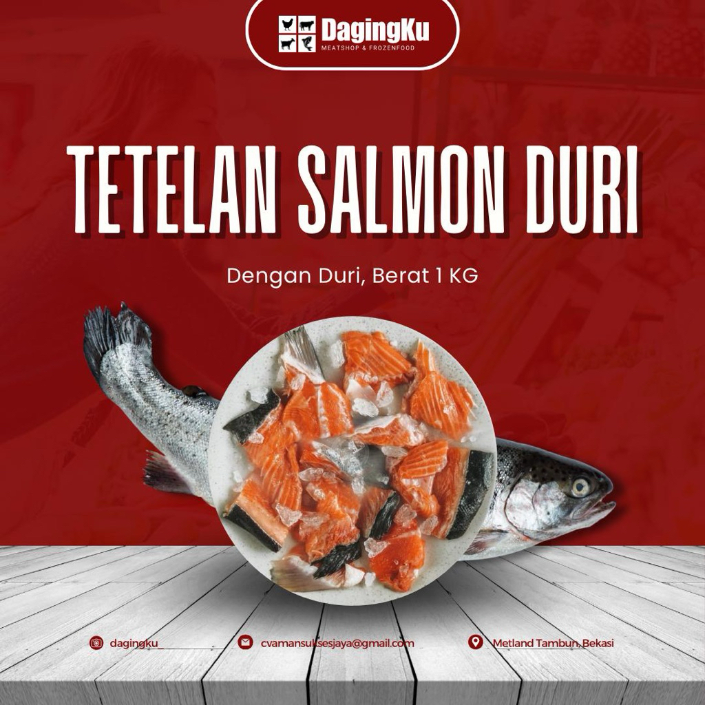 Tetelan Ikan Salmon Duri 1Kg/ Tetelan Duri Ikan Salmon 1kg