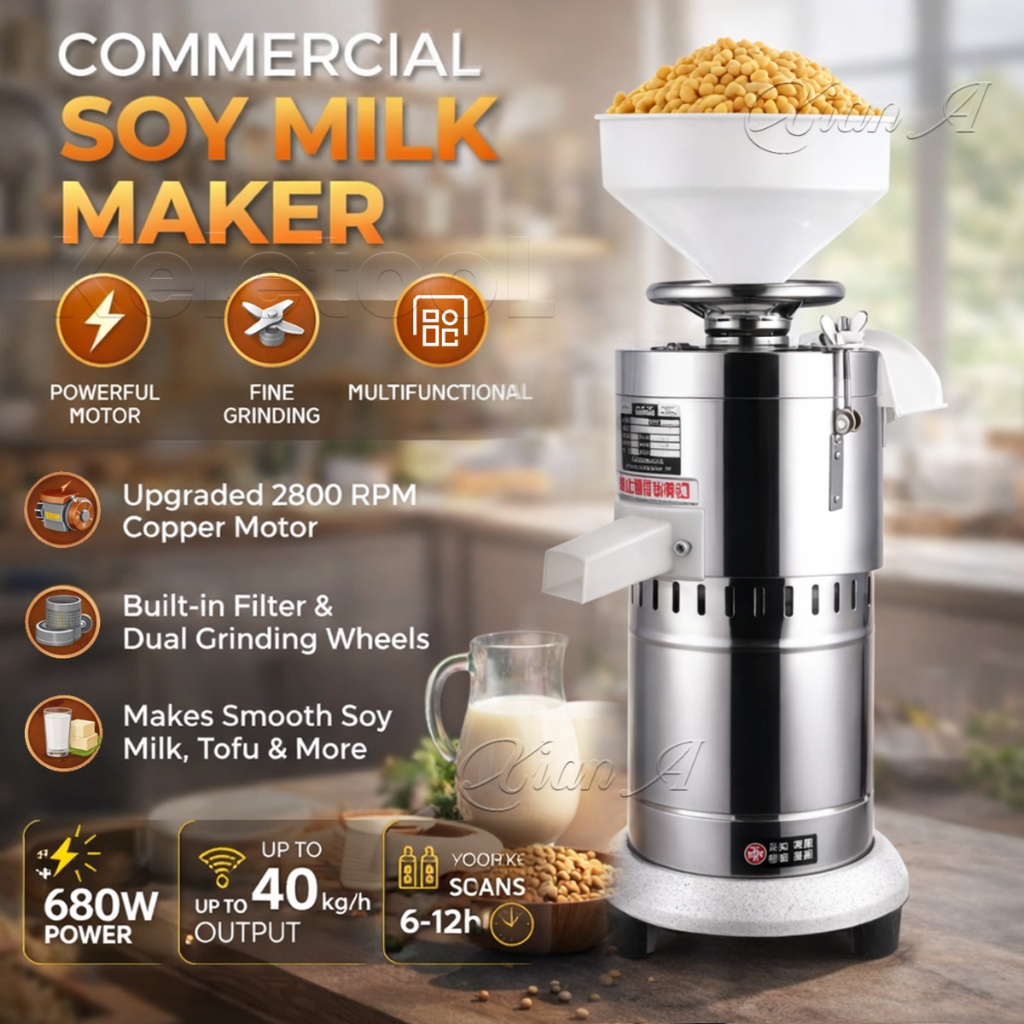Commercial Soy Milk Maker Mesin Penggiling Stainless Steel  Susu Kedelai Listrik Stainless Steel  Me