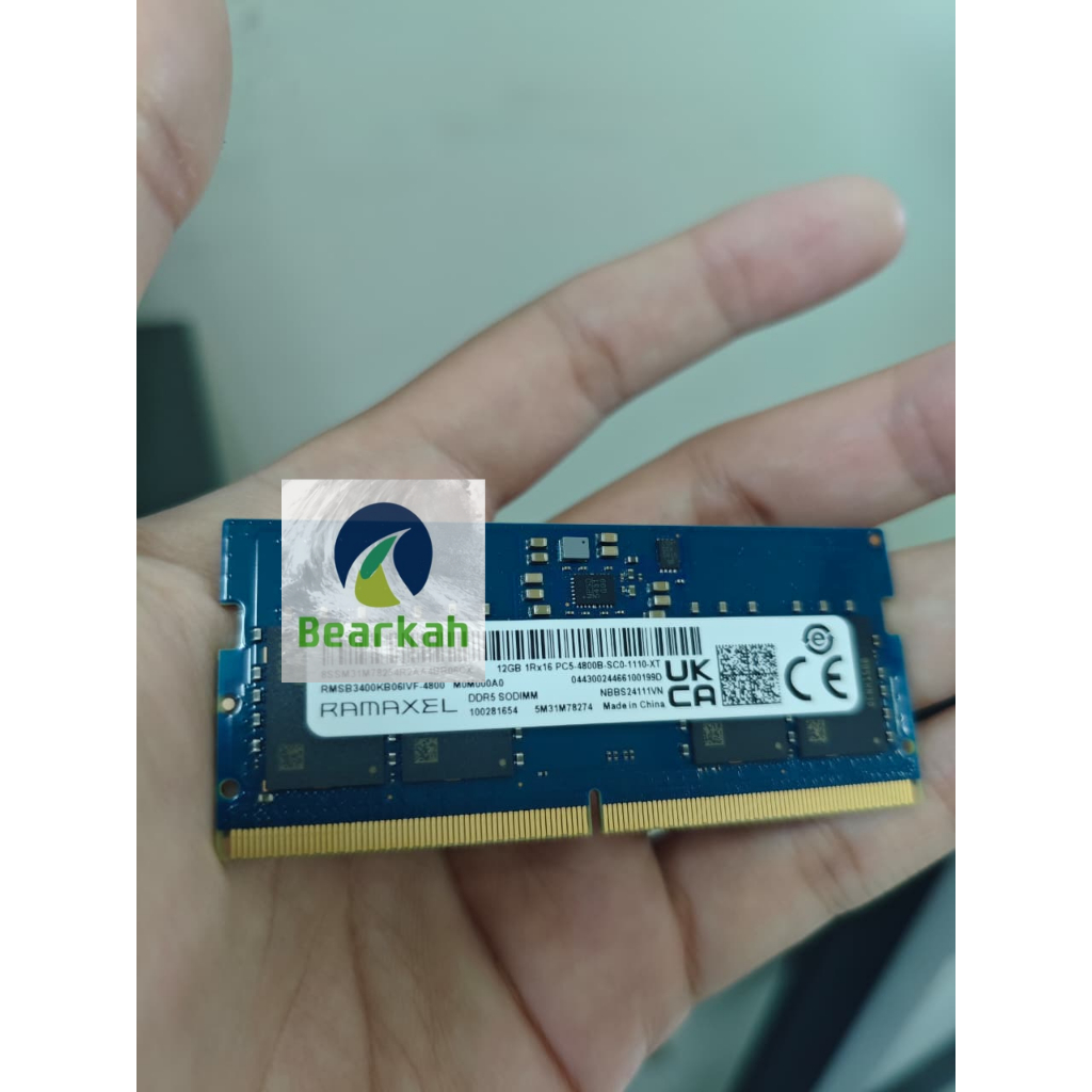 RAM LAPTOP SODIMM RAMAXEL DDR5 12GB 4800MHz TESTED 100% NORMAL