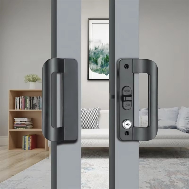 Aluminium Handle Pintu Sliding Termasuk Kunci Pintu Dan Gembok Gagang Pintu Geser Tarikan Pintu