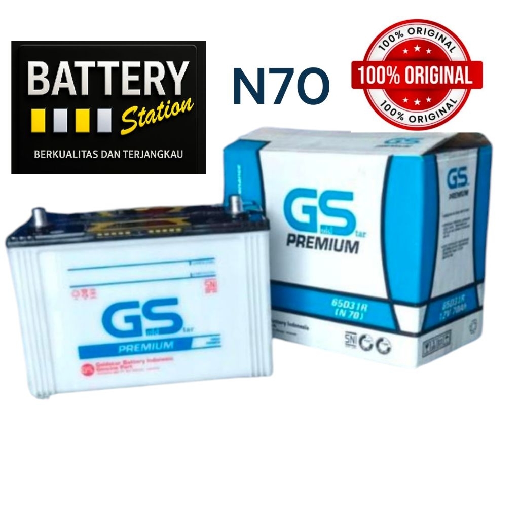 Battery GS PREMIUM N70 Goldstar 65D31R Aki Basah Mobil Hino FL Original