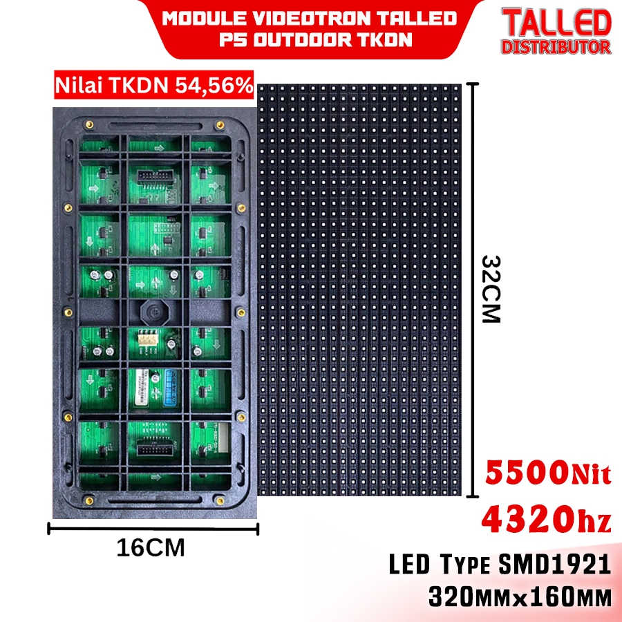 MODUL VIDEOTRON TKDN P8 OUTDOOR VIDEOTRON TALLED 3840Hz 160x320mm