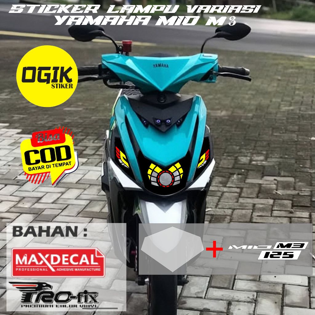 SATU SET STICKER LAMPU ALIS MIO M3