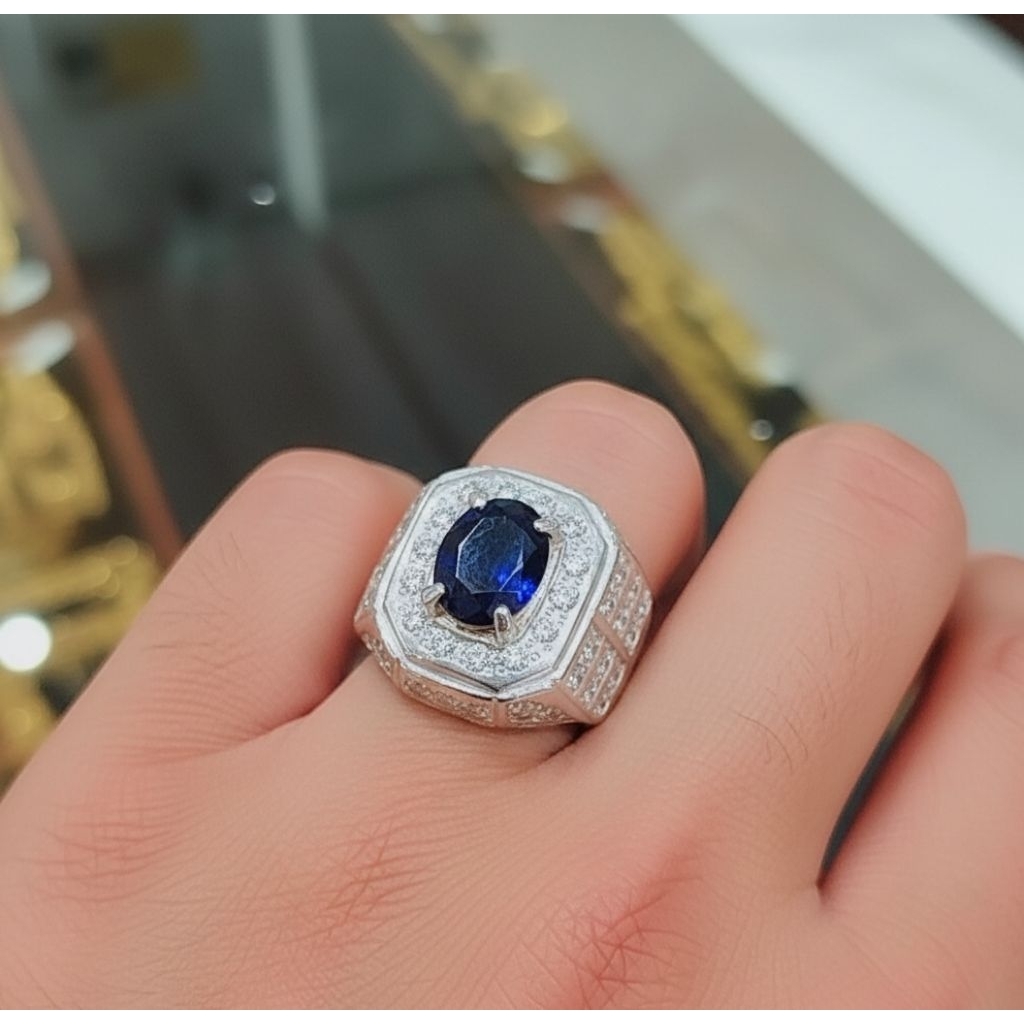 CINCIN PERAK  AKIK PRIA DEWASA UKURAN JARI 19