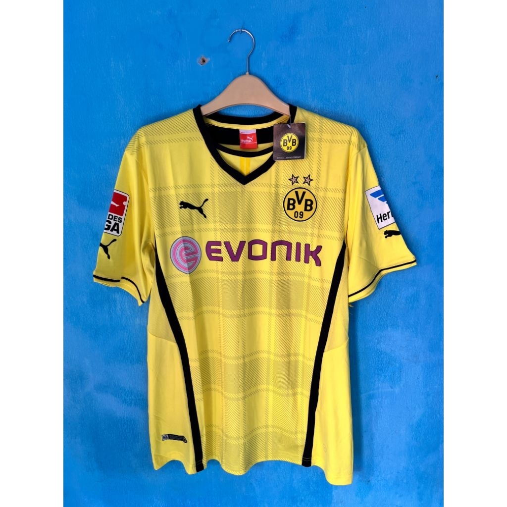 Jersey Dortmund 2013 full patch liga dan sponsor lengan