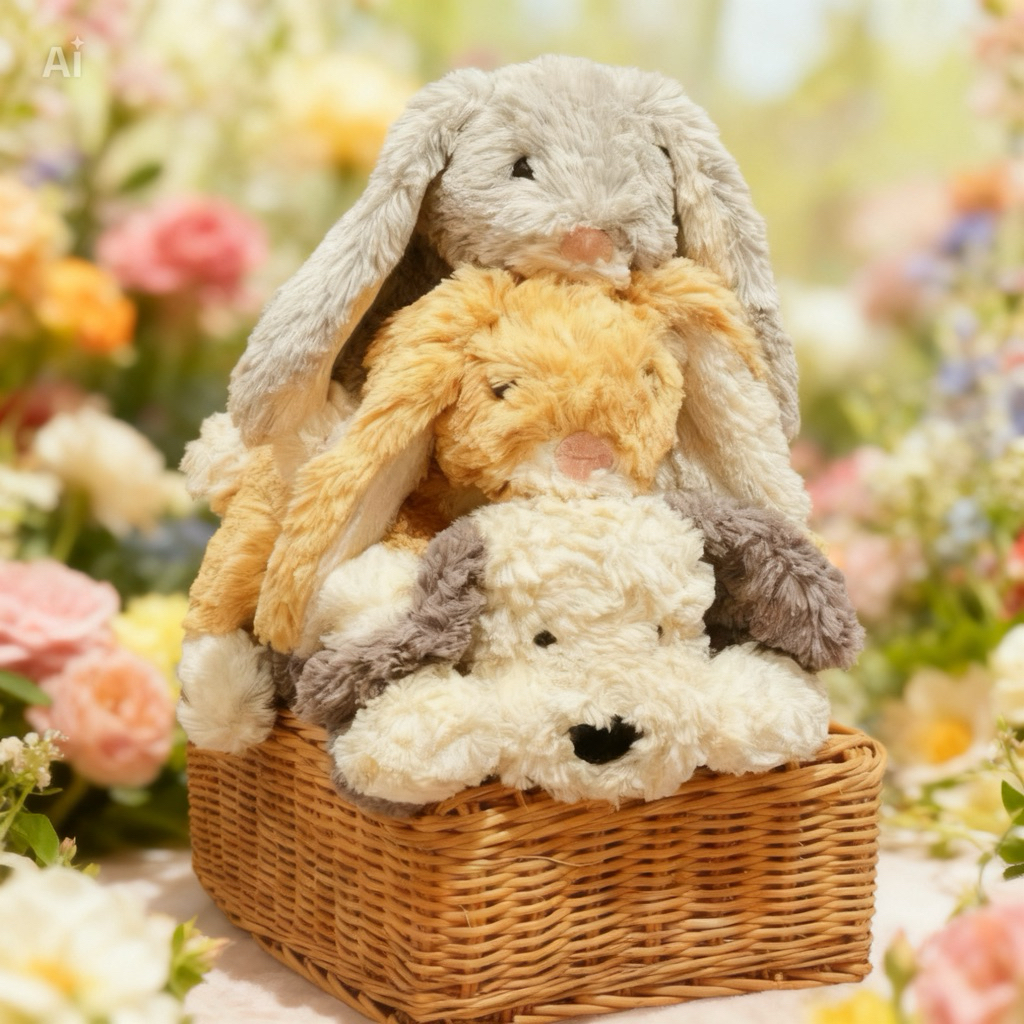 Boneka Jellycat Anjing / Smudge/ Tumblie Puppy Loopy Bunny Jellycat
