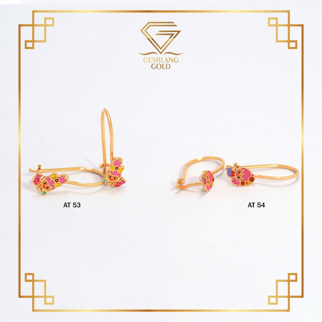 Anting Emas Anak Baby New Born Kawatan Rose Gold Kadar 6K Gemilang Gold ID (AT 53 & AT 54)