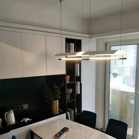 Lampu Gantung Wabi Sabi Modern Minimalis, Lampu Gantung Panjang Berbentuk Strip Akrilik untuk Ruang 