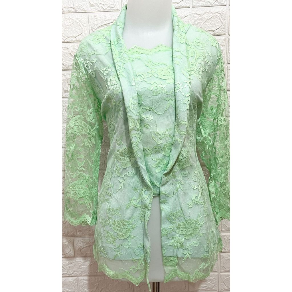 KEBAYA BRUKAT HIJAU MINT