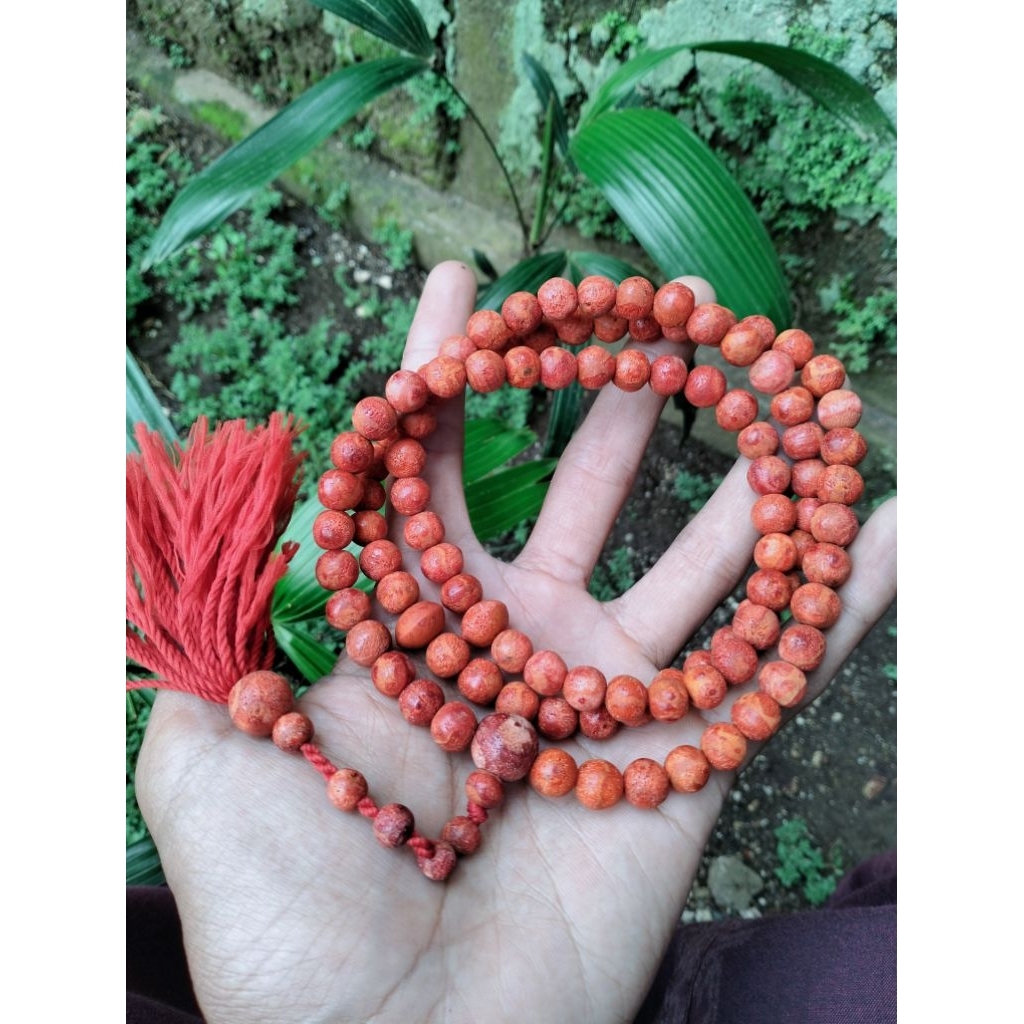 tasbih batu permata Marjan merah natural asli dim 10mm 99btr