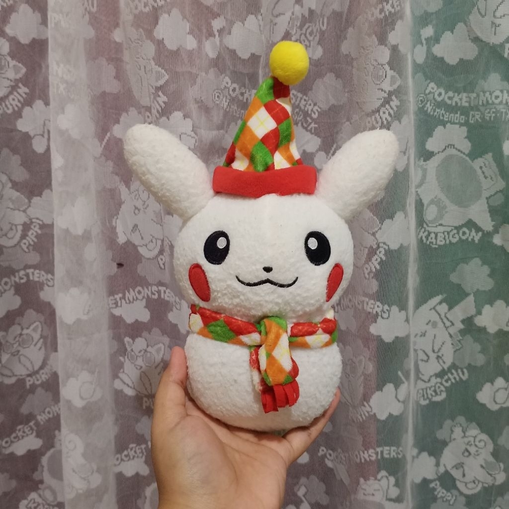 BONEKA POKEMON CHRISTMAS ILLUMINATION PIKACHU SNOWMAN MALE pokemon center