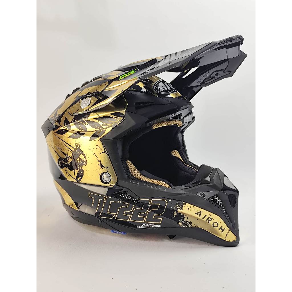 Helmet Airoh Aviator 3 Tc222 Legend Original Helm Motor Trail