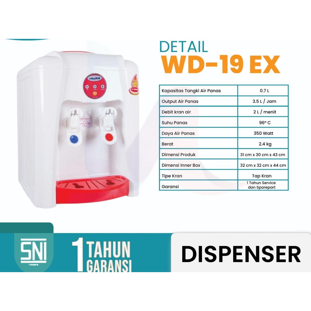 Dispenser Pendek Miyako WD-19 EX / WD-190 PX – Desain Compact & Modern