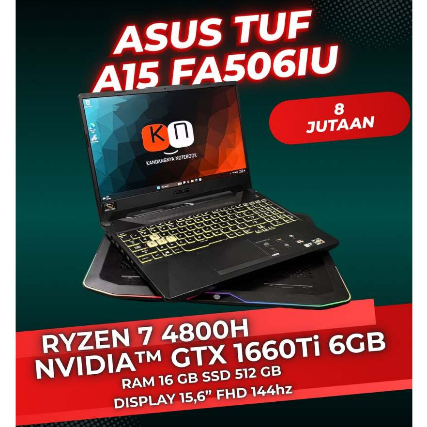 Asus Tuf A15 FA506IU Ryzen 7 4800H GTX1660Ti FHD 144hz