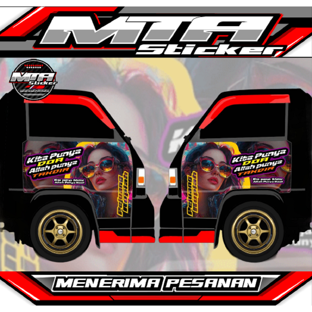 Stiker Decal Pintu Samping Pick Up L300 Full Bawah Kaca - Stiker Variasi Pintu Samping - Bisa Custom