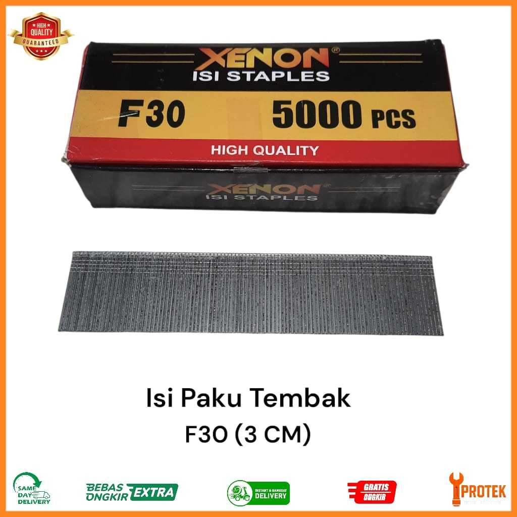Isi Paku Tembak F30 XENON 3 cm Refil Air Nailer Harga per kotak isi 5.000 pcs, Paku Tembak Lurus
