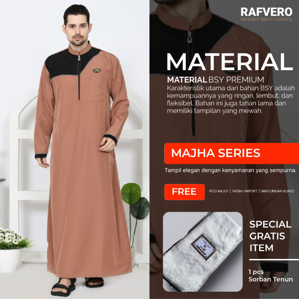 RAFVERO COLLECTION - Jubah Pria Majha - Baju Muslim - Original RAFVERO - COD Pengiriman