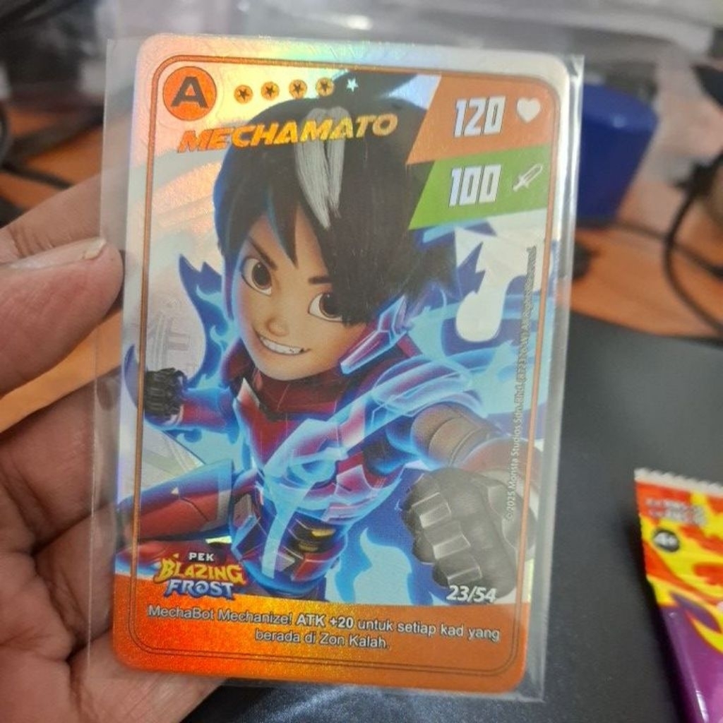 kartu boboiboy Mechamato pek Blazing Frost 4/9