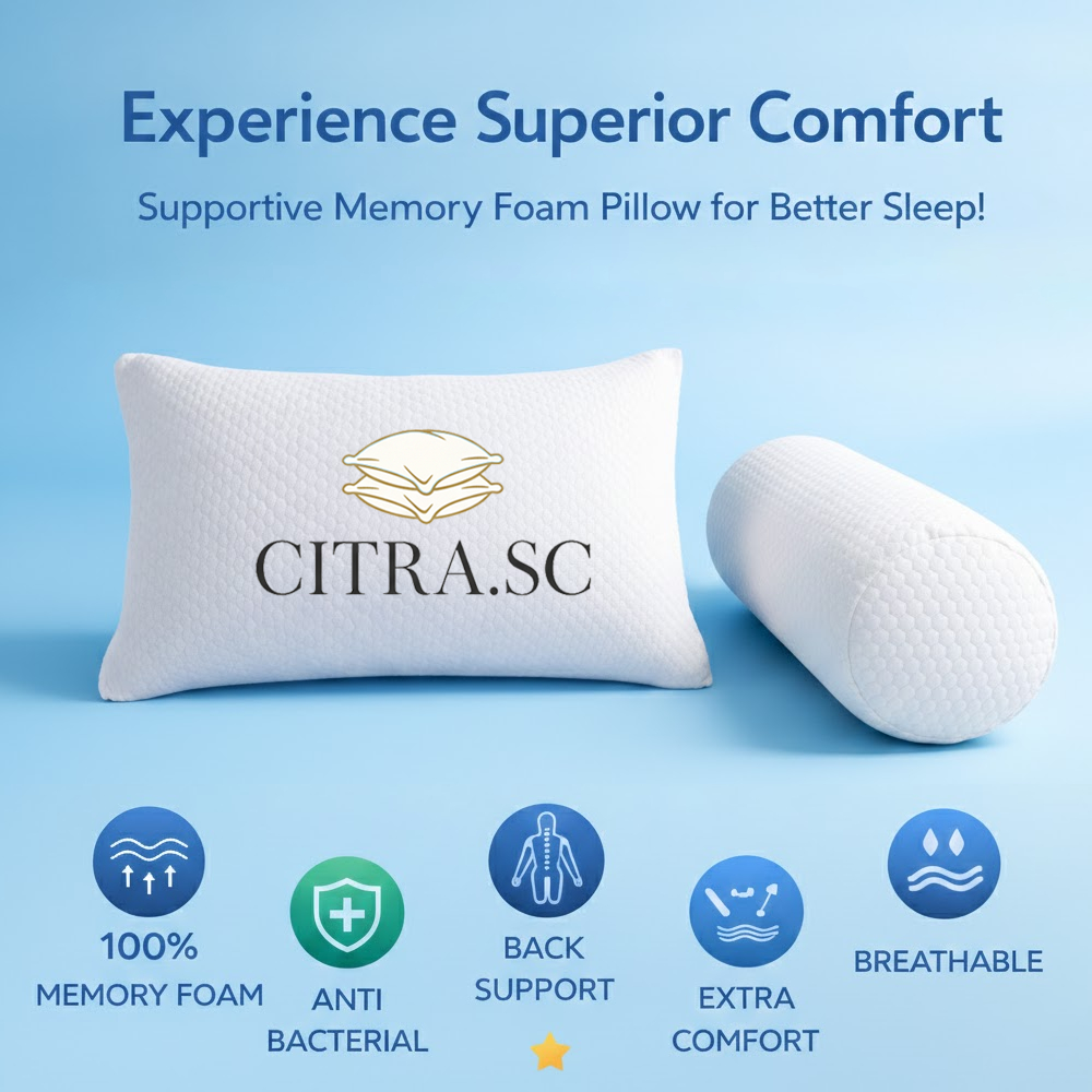 1SET BANTAL GULING HOTEL DEWASA PREMIUM HIGH QUALITY 100% BUSA MEMORY FOAM - LEHER DAN PUNGGUNG NYAM