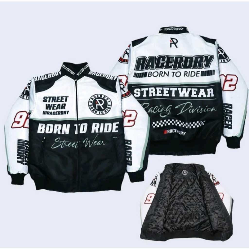 Jaket Nascar Racing Parasut Full Printing Pria Wanita Jaket Bomber Parasut Taslan
