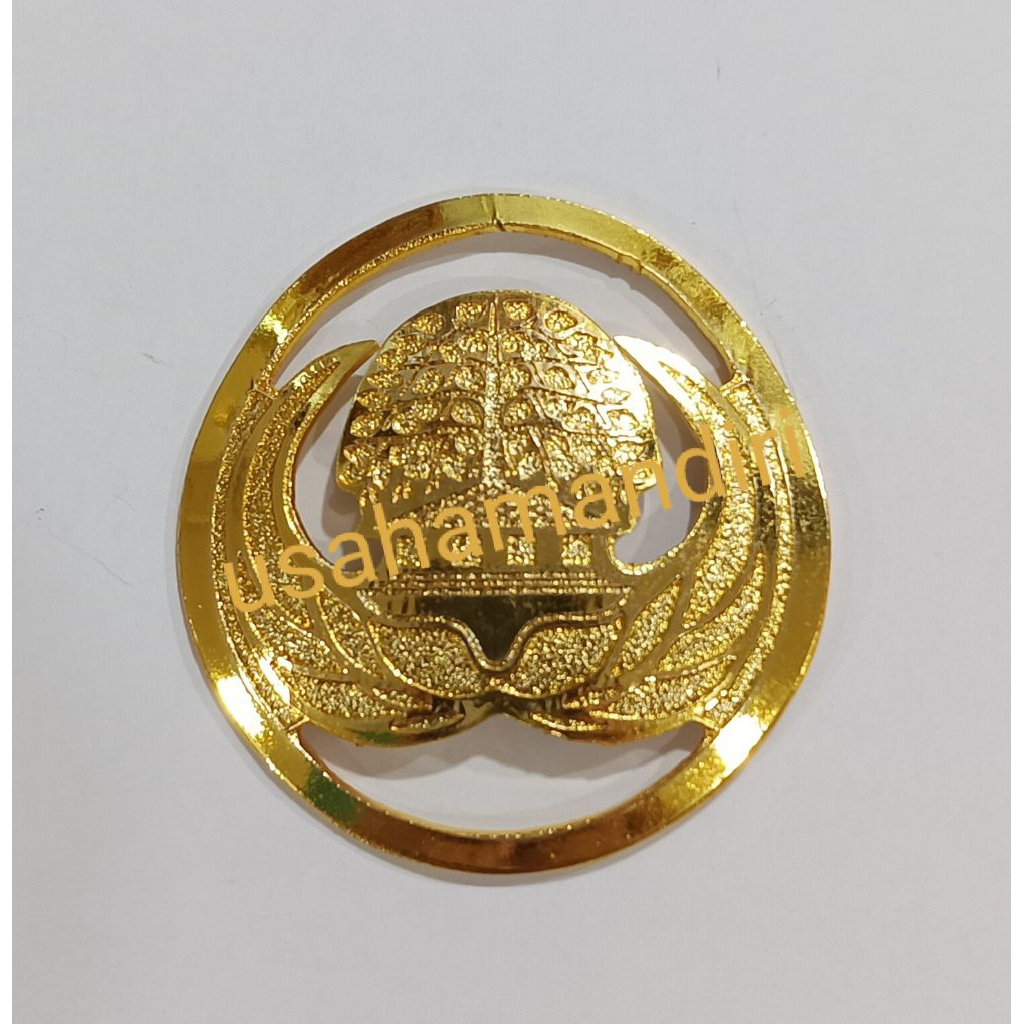 Pin KORPRI bahan kuningan eching sepuh mas magnet