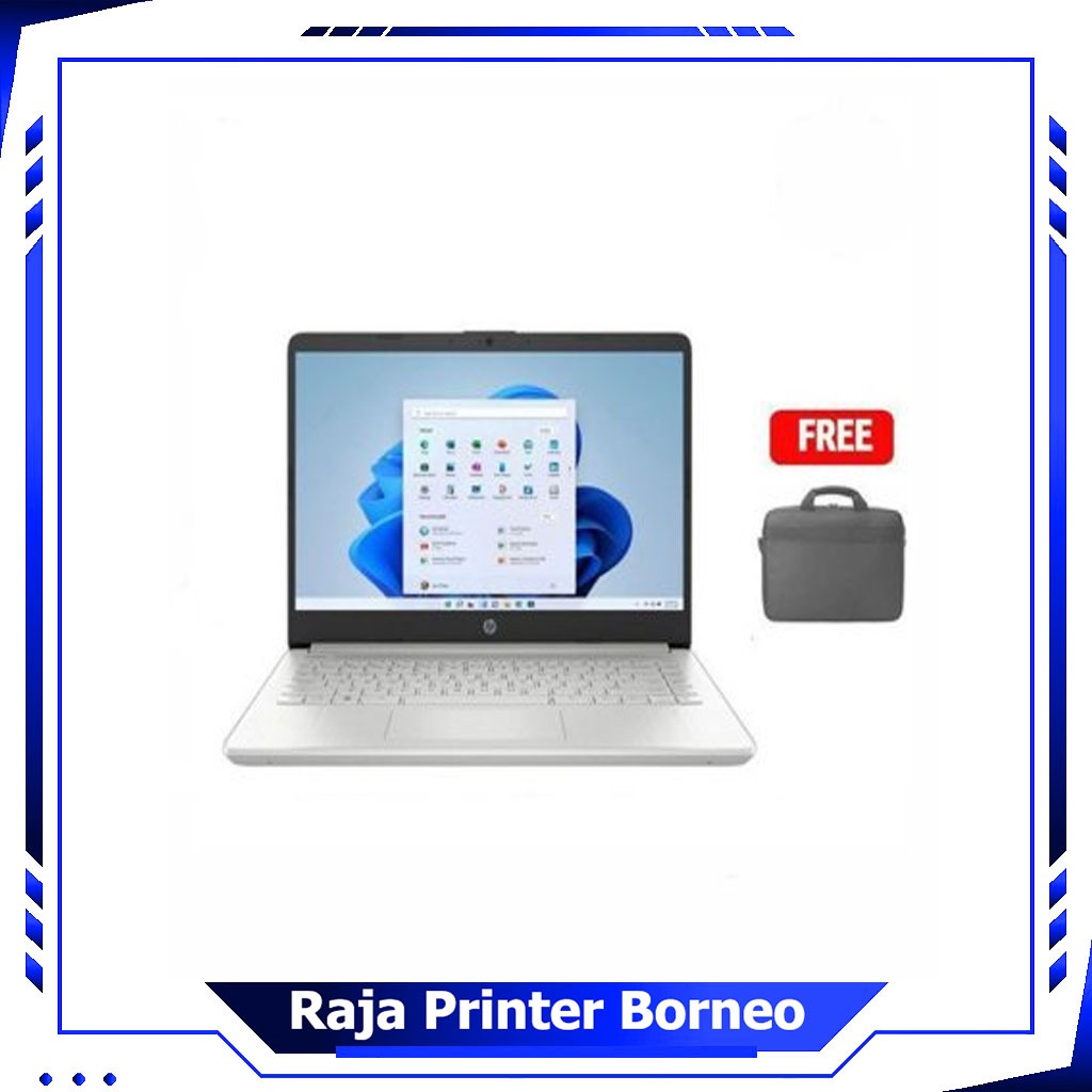 Laptop HP 14S-DQ5567TU Intel Core i3 Windows 11 RAM 4GB 512GB SSD Silver Garansi Resmi