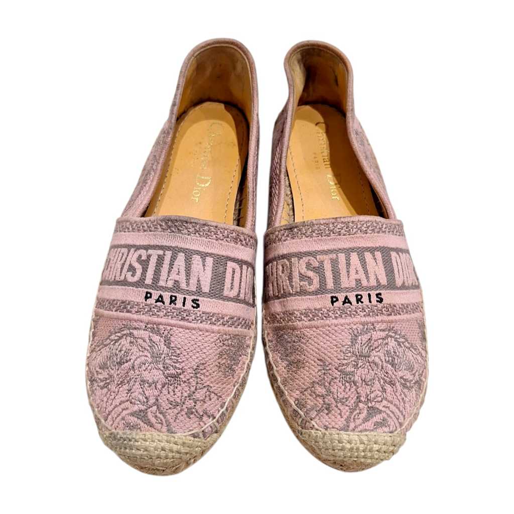 Preloved Dior Granville Espadrilles Pink 35.5 Authentic