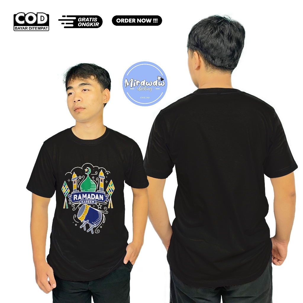 Kaos Ramadhan Kareem Desain Keren Mesjid dan Bedug Vektor Baju Distro