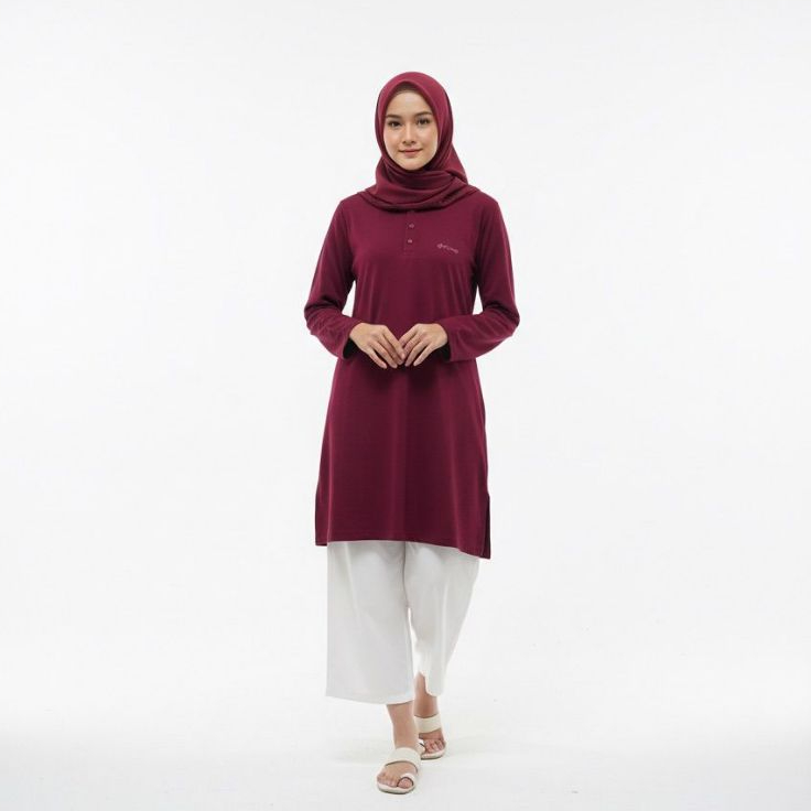Kaos Tunik Basic Wanita By JMORE Bahan Lacos & Pique 24s Panjang Standar Atas Lutut