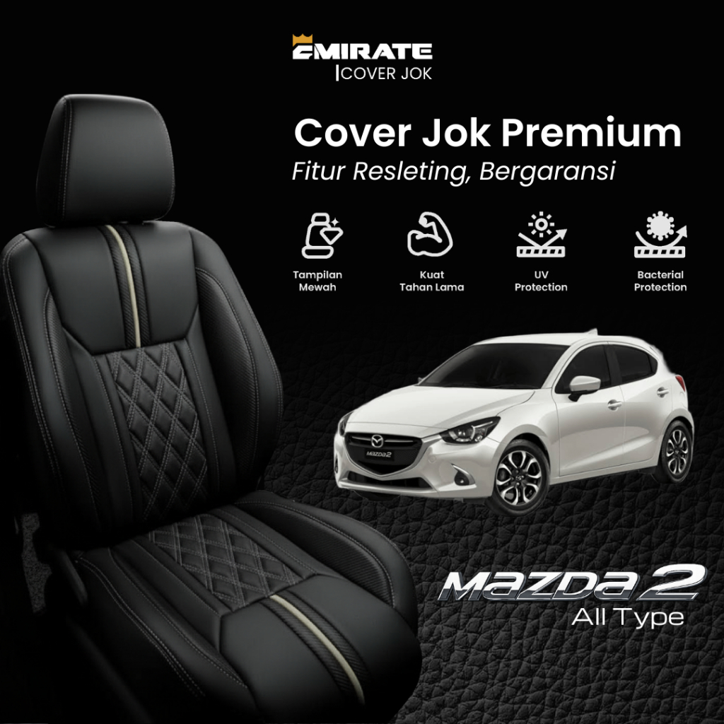 Sarung Jok/Cover Jok Emirate Bergaransi dengan Resleting Mazda 2