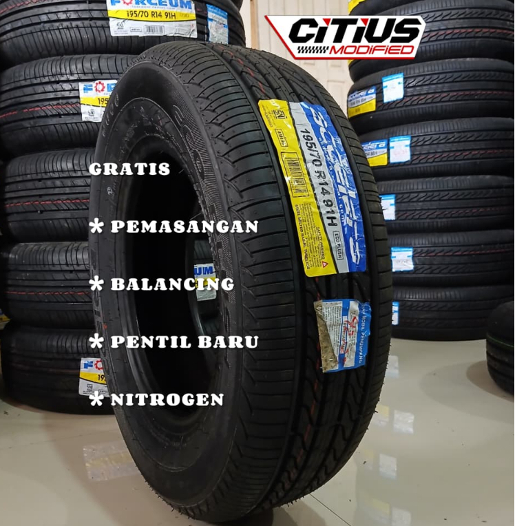 Ban Tubeles Ukuran 195/70 r14 accelera buat mobil kijanng avanza xenia free pentil