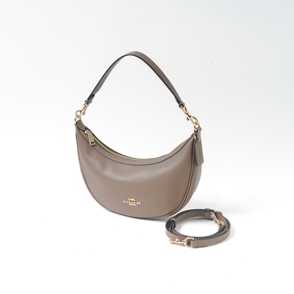 Tas COACH ARIA LEATHER TAUPE HOBO BAG WITH LS 100% ORIGINAL