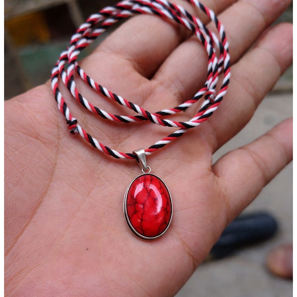 Kalung Liontin Batu Pirus Merah Mesir