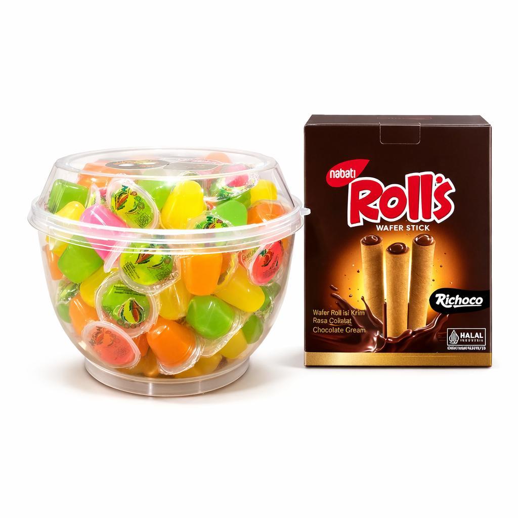 Paket Bundling Paket Snack Anak Jeli Delice isi 100 pcs dan Nabati Rolls