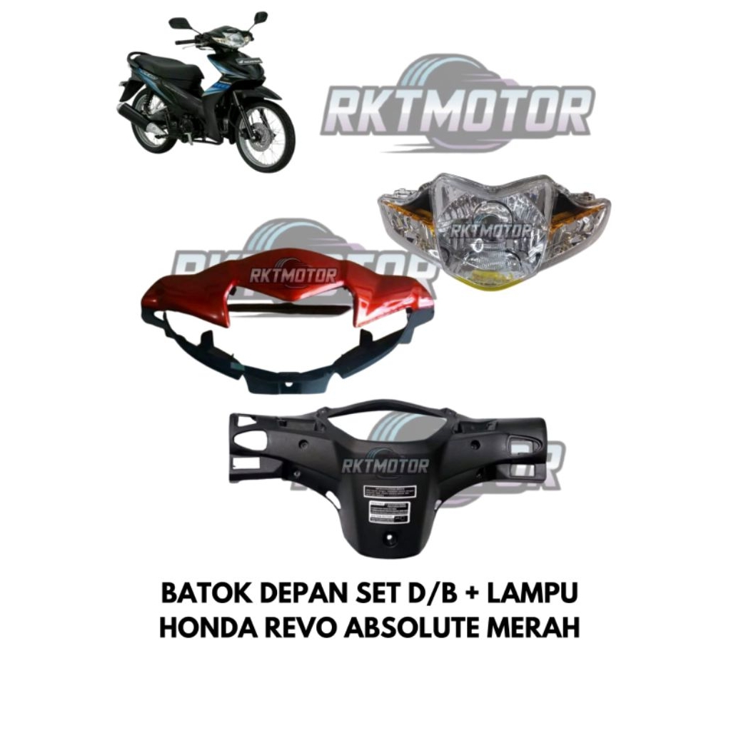 BATOK SET AB + LAMPU REVO ABSOLUTE MERAH // BATOK AB REVO ABSOLUTE MERAH