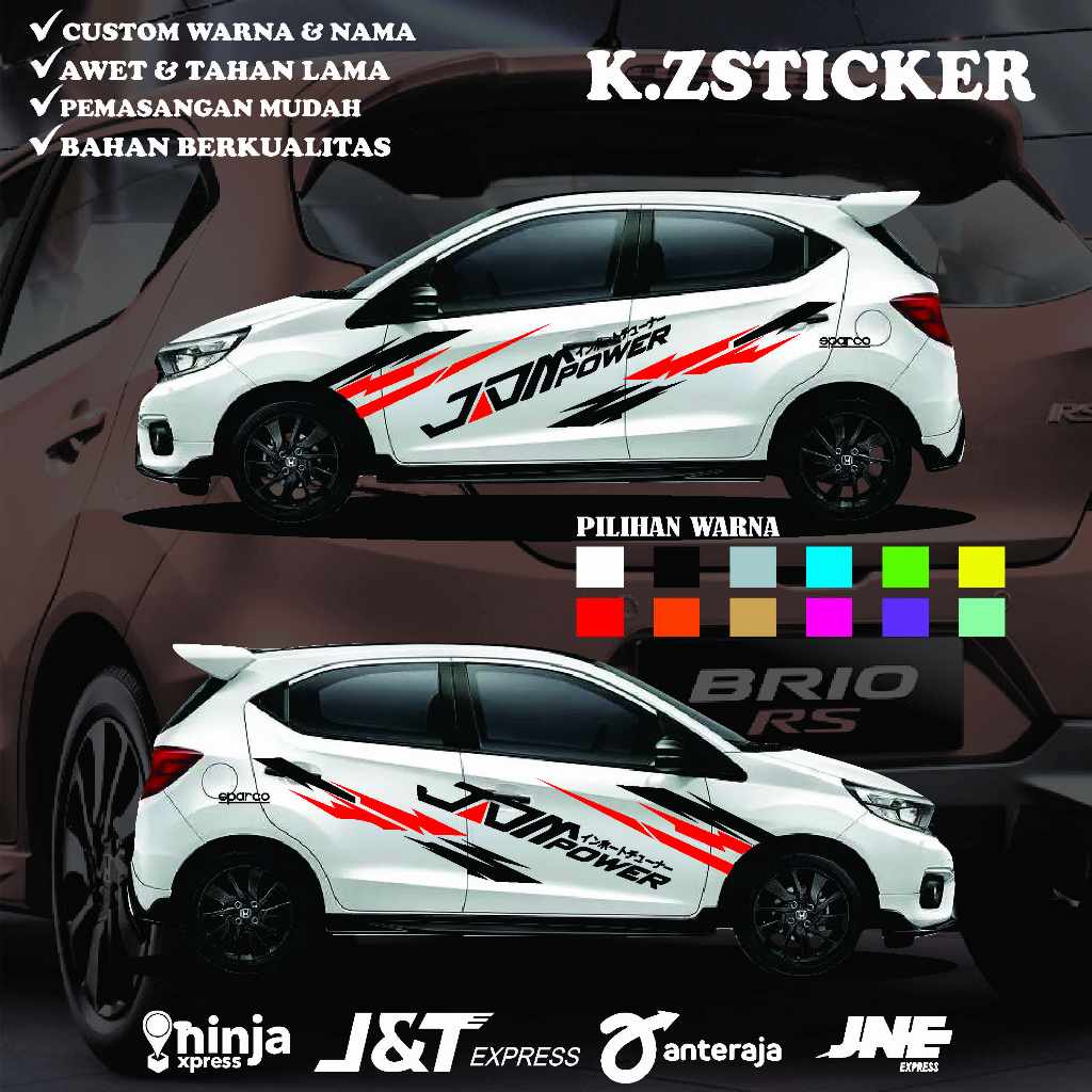 Kz. Sticker Cutting Brio JDM Power Sticker Mobil Untuk Honda Brio