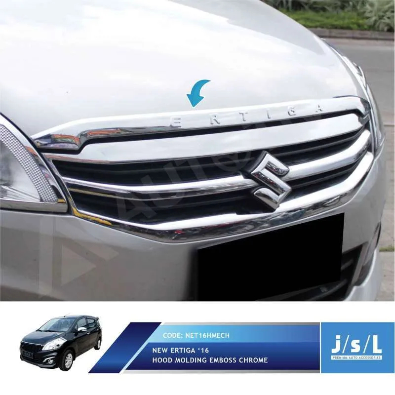 SUZUKI ERTIGA 2016 HOOD MOULDING AKSESORIS ERTIGA LIS CHROME SUZUKI ERTIGA