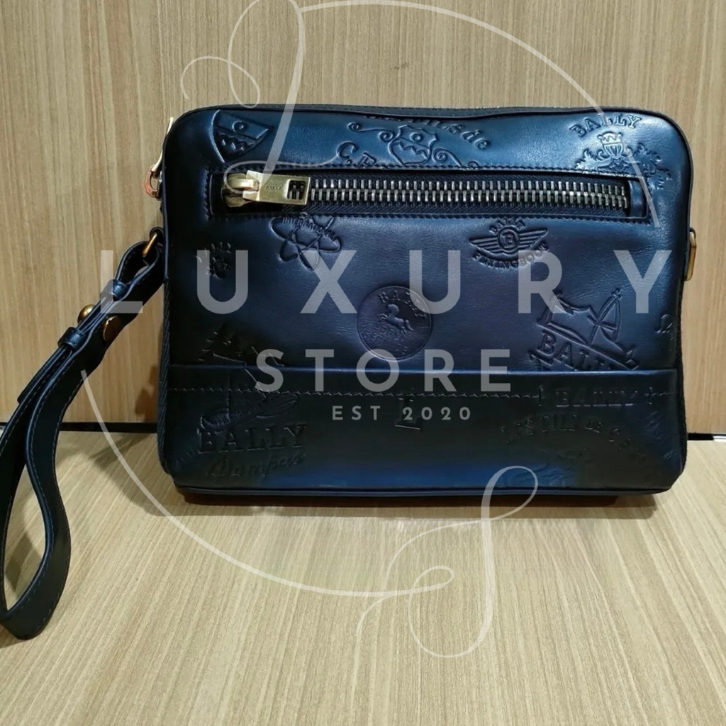 LUXURY STORE Clutch Bally Taney Handbag Bally Flyingboot Motif Original Authentic