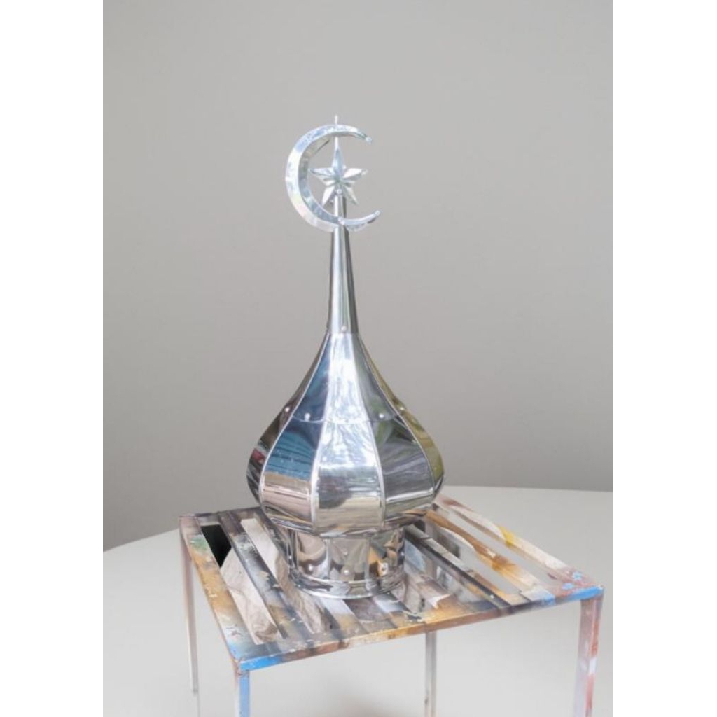 Kubah Masjid,Musholla stainless steel ukuran gelembung badan 30 cm variasi bulan bintang