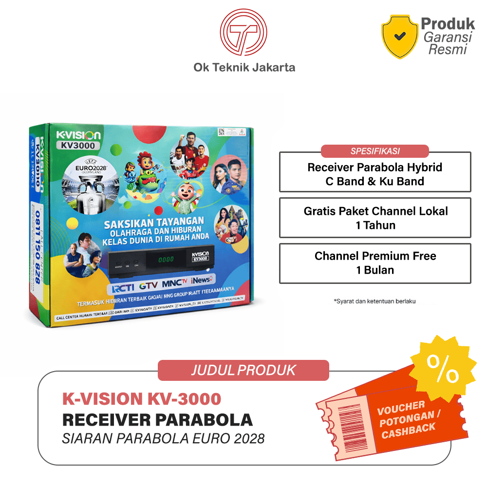 K-VISION - Receiver Kvision KV3000 Parabola Ku Band & C Band | Receiver K-Vision KV3000 DVB-S2 |