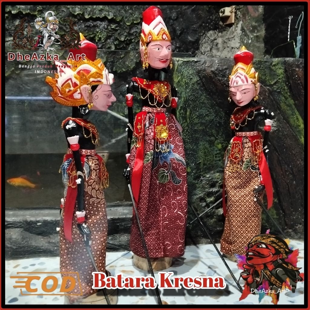 DheAzka_Art Batara Kresna Wayang Golek Elegan & Penuh Wibawa Pilihan 55 cm & 50 cm Dengan Tanpa Saya